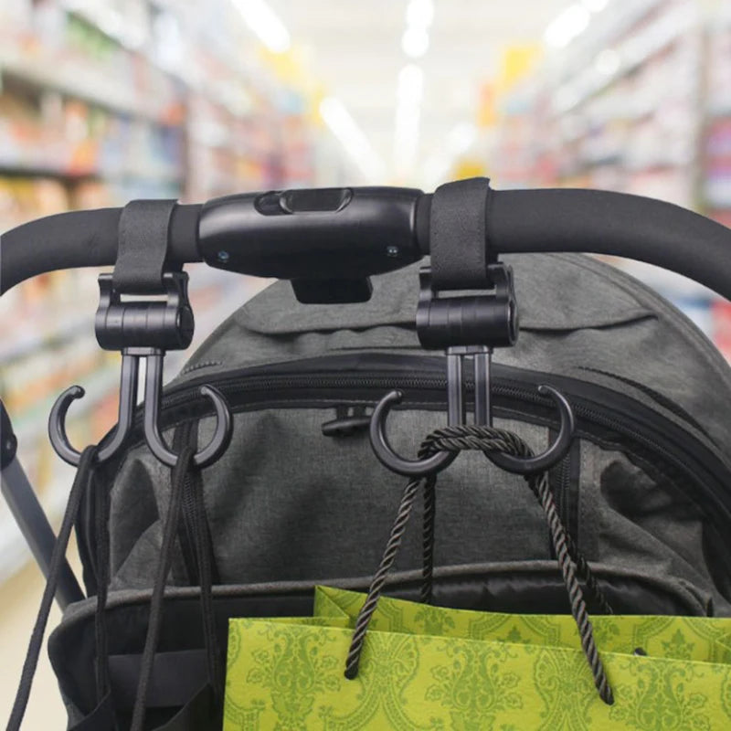 Rotating Stroller Hook – Double Hanger for Baby Gear Organization