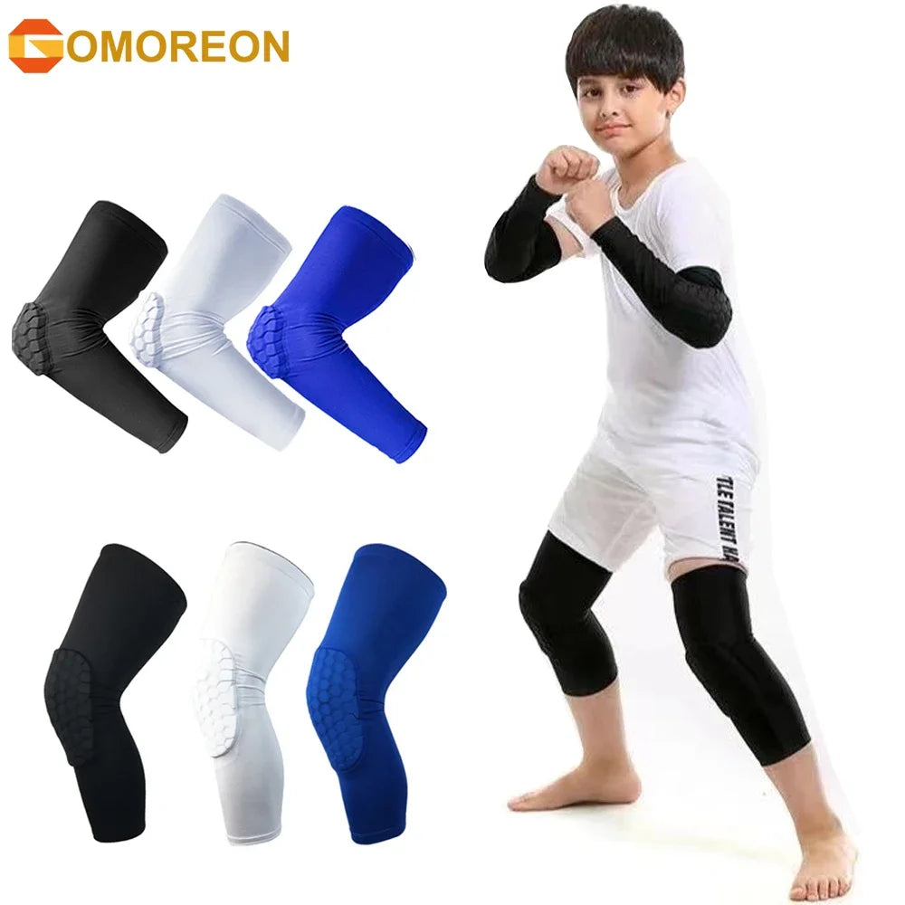 Honeycomb Knee and Elbow Pads – Protective Compression Gear for Youth Sports