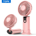 Portable Handheld USB Fan – 5000mAh Rechargeable Desk Fan for Outdoor Travel