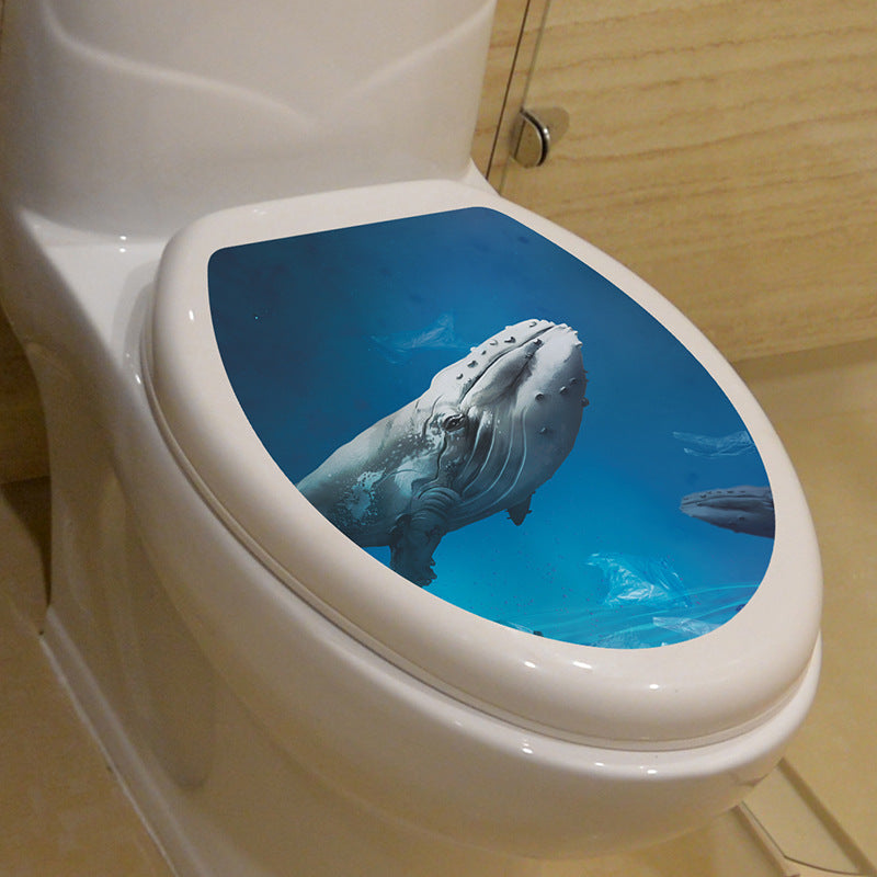 Decorative Toilet Seat Decal – Underwater Sea Shell Art for Bathroom Decor