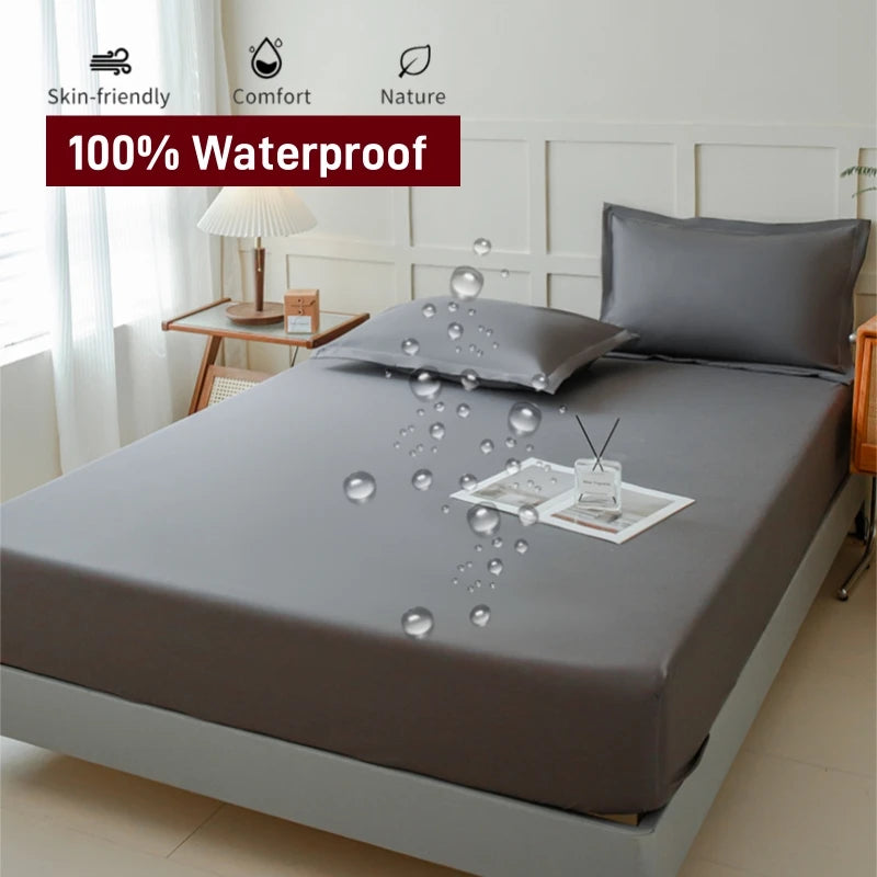 Waterproof Fitted Mattress Protector – Elastic Bed Cover for Home Bedding