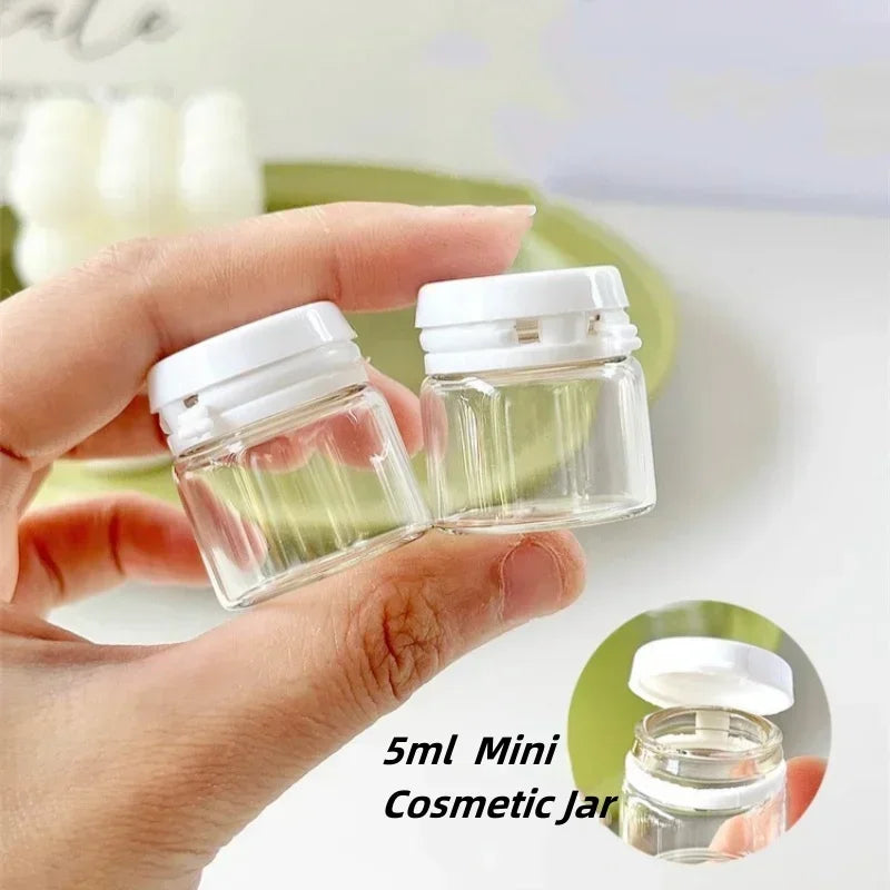 Refillable Glass Cosmetic Jars – Mini Travel Containers for Skincare Storage