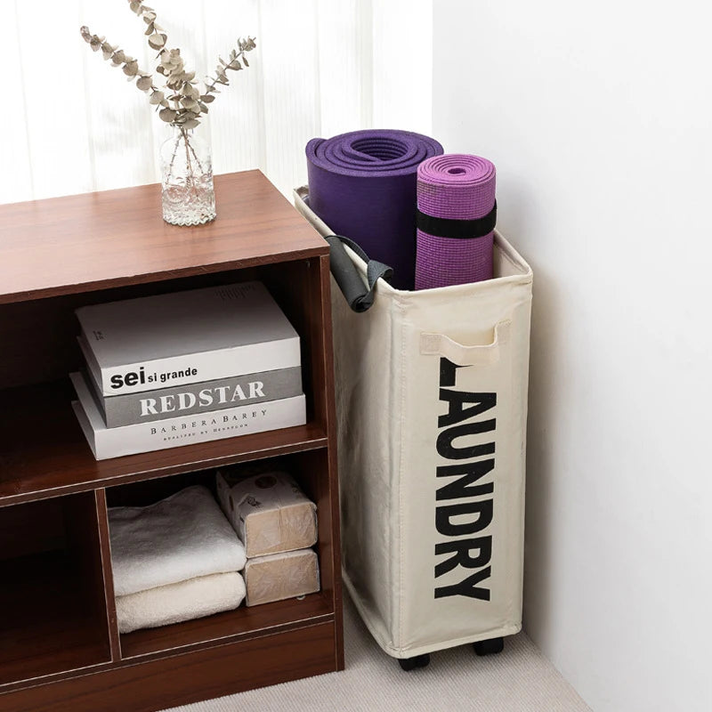 Rolling Slim Laundry Hamper – 22 Inch Waterproof Sorter for Home Organization