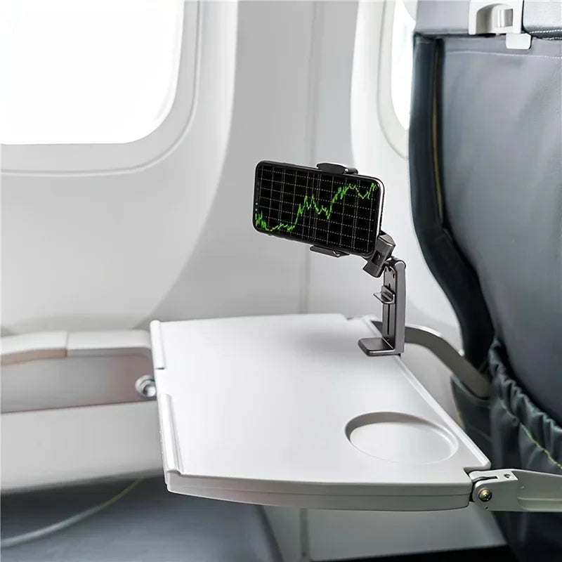 Airplane Phone Holder – Foldable Adjustable Travel Stand for Flight Seats