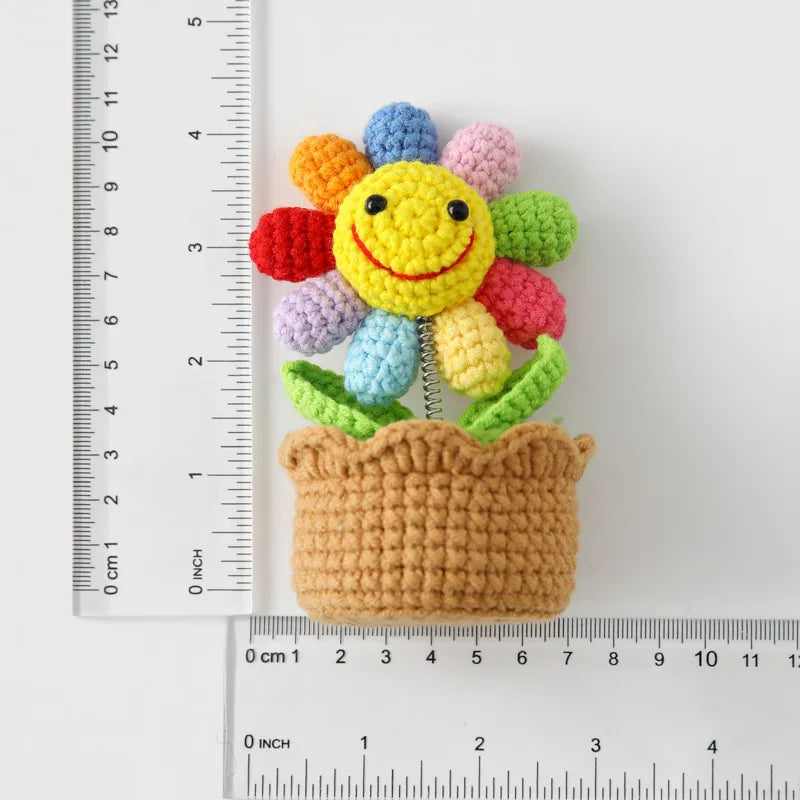 Handwoven Crochet Sunflower Potted Plant – Decorative Gift for Home Decor