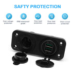 Dual USB Socket Panel – Waterproof QC3.0 Quick Charge for Car Boat RV
