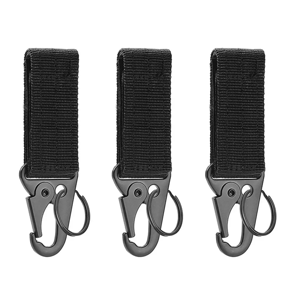 Tactical Nylon Webbing Carabiner – Heavy Duty Keychain for Outdoor Camping