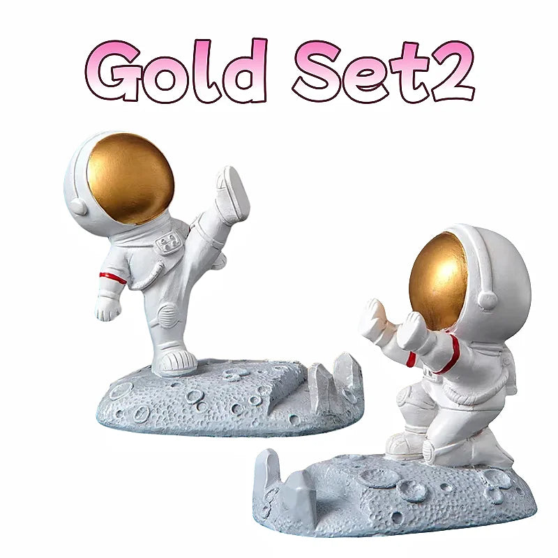 Nordic Astronaut Phone Stand – Spaceman Desk Holder for Office Decor Gifts