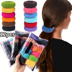 Large Thick Terry Cloth Hair Ties – Seamless Elastic Ponytail Holders
