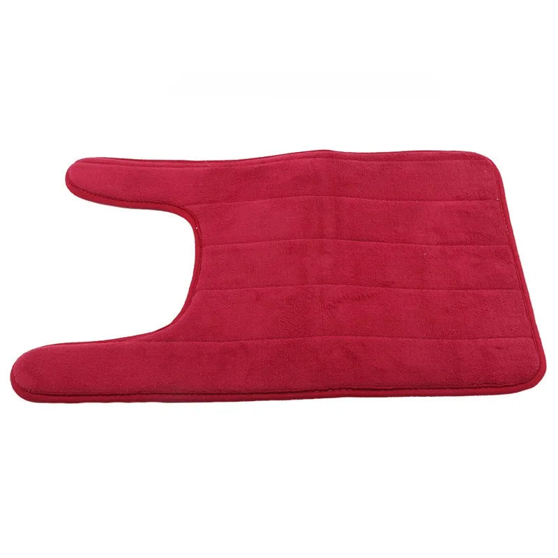 U-Shaped Memory Foam Bath Mat – Absorbent Non-Slip Rug for Bathroom Toilet