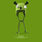 Knitted Monster Balaclava – Green Devil Hat for Halloween Cosplay Costume
