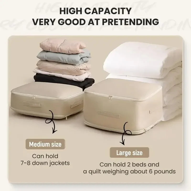 Self-Compression Storage Bag – Large Capacity Duvet Organizer for Moving