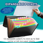 Expanding File Folder – 13 Pockets with Dividers for Document Organization