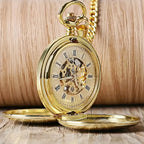 Mechanical Pocket Watch – Hollow Roman Numeral Dial for Men and Women
