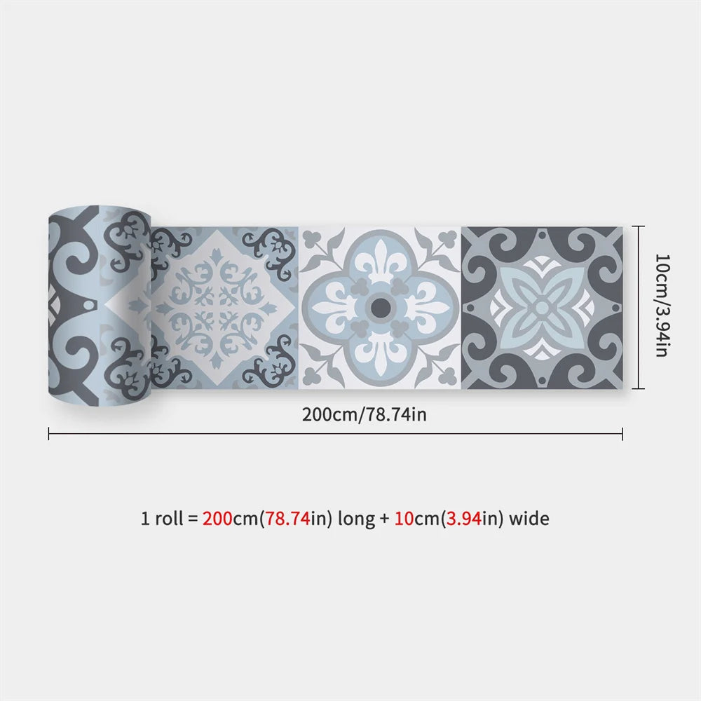 Self-Adhesive Waist Line Stickers – Waterproof Border Mural for Kitchen Decor