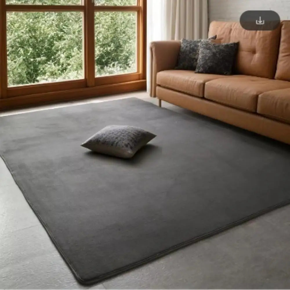 Coral Velvet Area Rug – Soft Rectangular Mat for Living Room and Bedroom