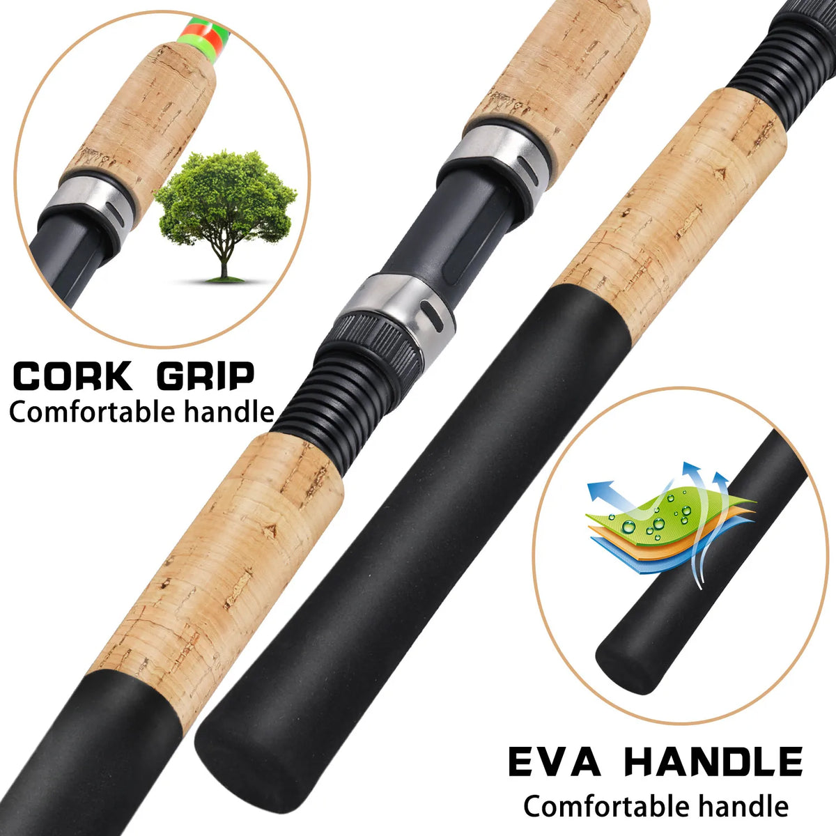 Carbon Fiber Feeder Fishing Rod – 3M Cork Handle Pole for Carp Angling