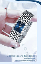 Square Stainless Steel Quartz Watch – Elegant Waterproof Accessory for Women