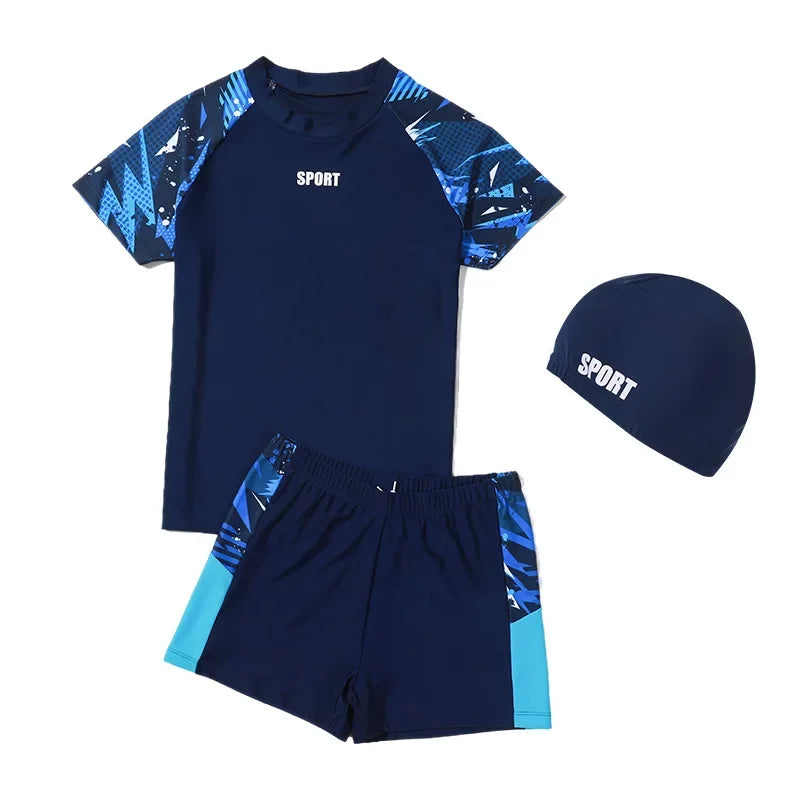 Boys Two-Piece Swimsuit – UV Protection Swimwear for Summer Swimming