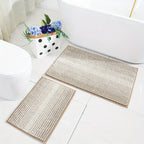 Absorbent Bathroom Rug Set – Non-Slip Fluffy Mats for Home Bath Decor