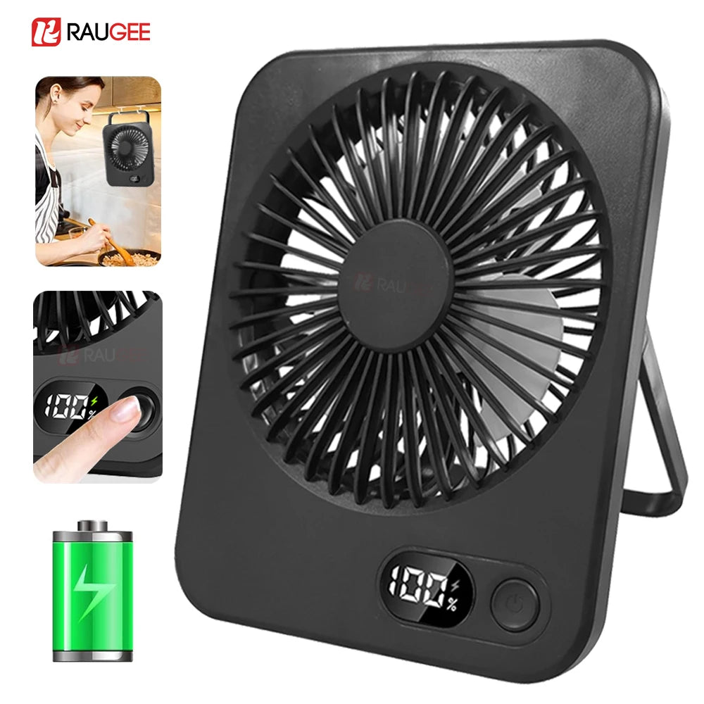 Portable Foldable Desk Fan – 5-Speed USB Rechargeable Fan for Office Home