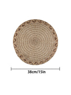 Natural Jute Woven Placemats – Rustic Boho Table Decor for Dining Room