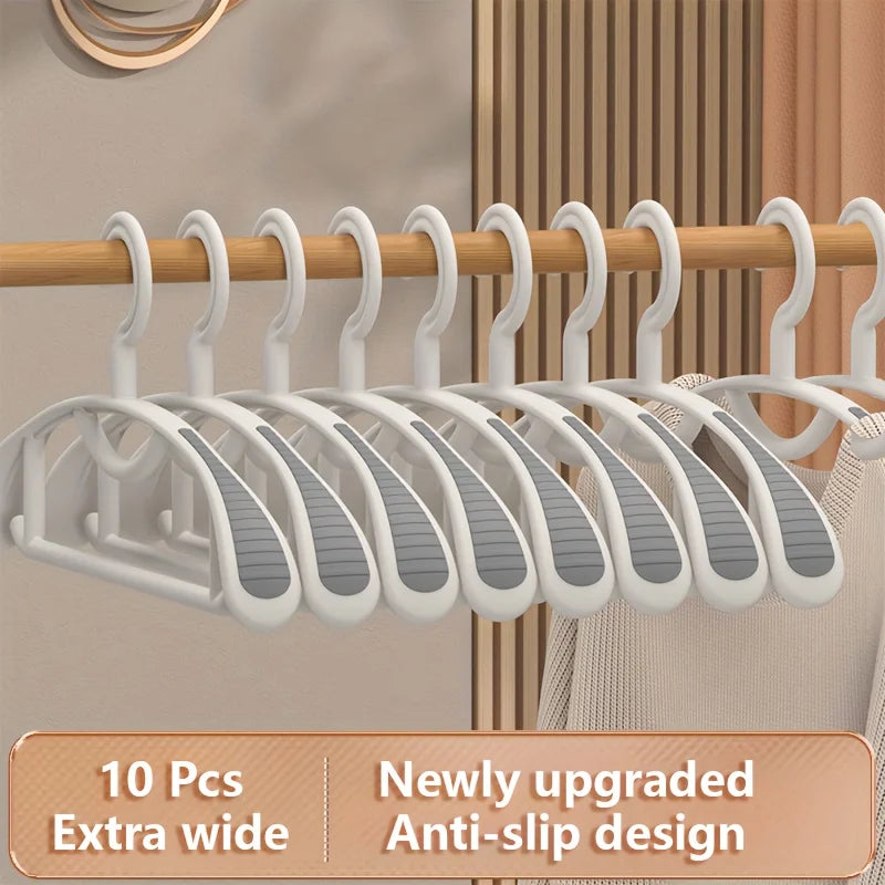 Non-Slip Plastic Hangers – Thick Wide Shoulder Drying Rack for Home Wardrobe