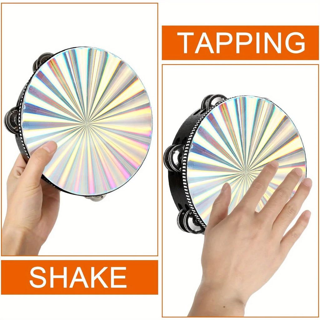 Double Row Radiant Tambourine – Handheld Rhythm Percussion for Music Education