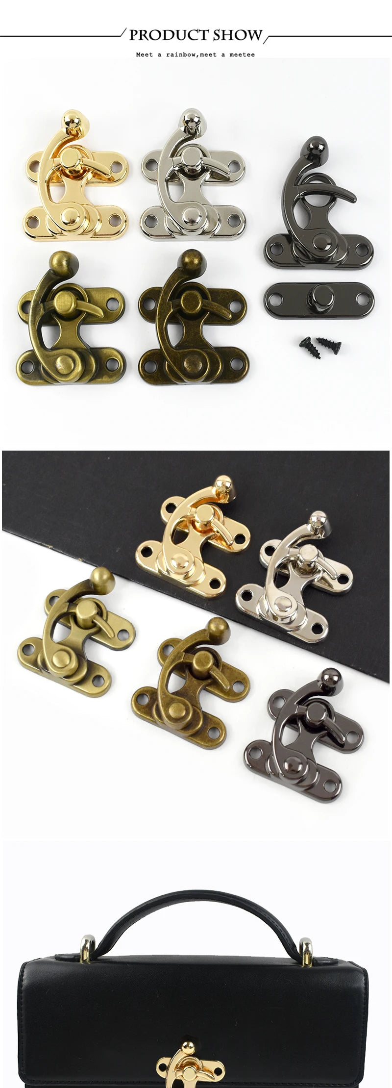 Vintage Brass Toggle Latch – Retro Metal Clasp for Wooden Boxes and Bags