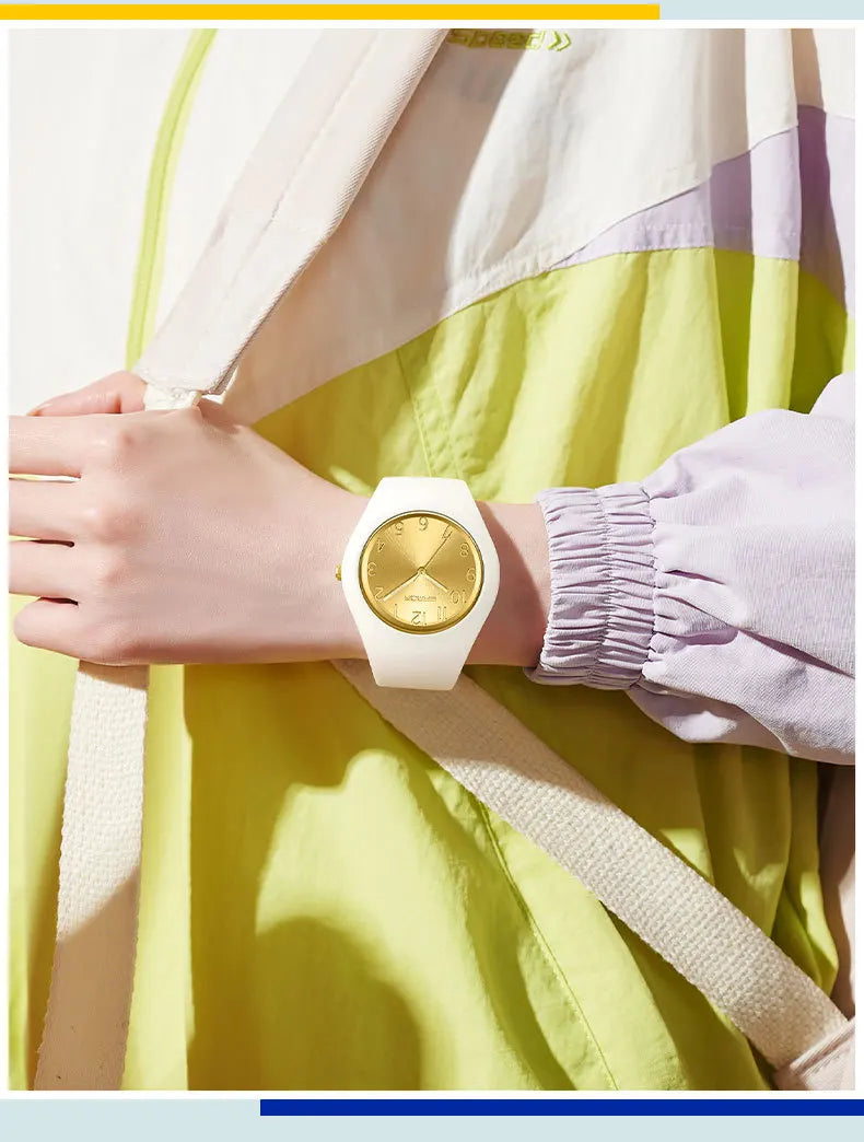 Silicone Quartz Wristwatch – Lightweight Sport Clock for Students