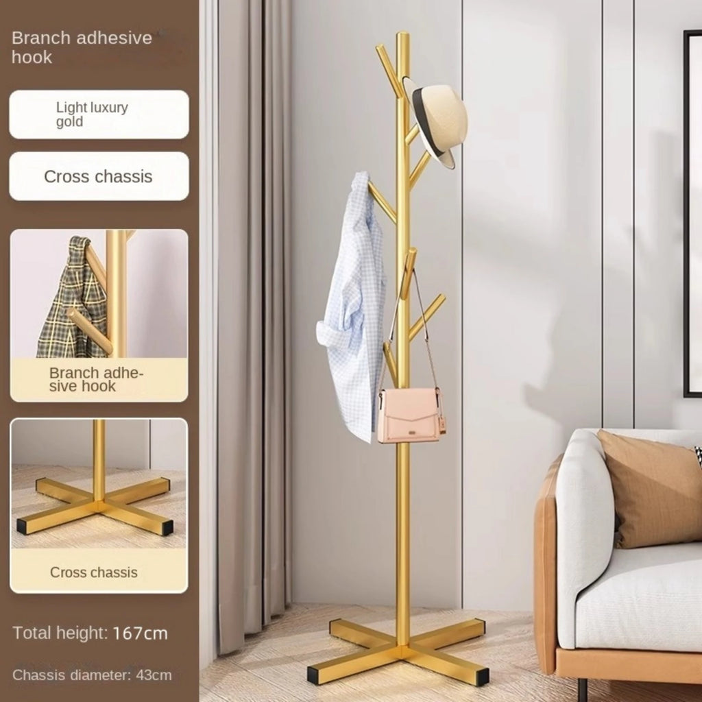 Marble Floor Standing Clothes Rack – Minimalist Bedroom Coat Storage