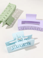 Matte Square Hair Claw Clips – Non-slip 3.4 inch Accessories for Thick Hair