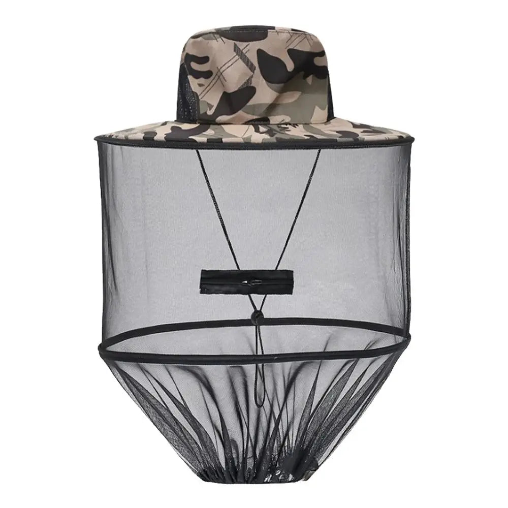 Mosquito Head Net Hat – Sun Protection Mesh Veil for Outdoor Fishing Hiking