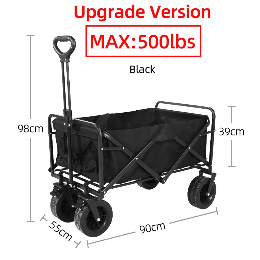 Collapsible Utility Wagon – Heavy Duty Folding Cart for Beach and Camping
