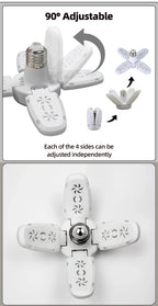 Foldable LED Fan Bulb – Adjustable 28W Ceiling Light for Garage and Warehouse
