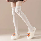 Thigh High Socks – Solid Color Japanese Style for Casual Women Fashion