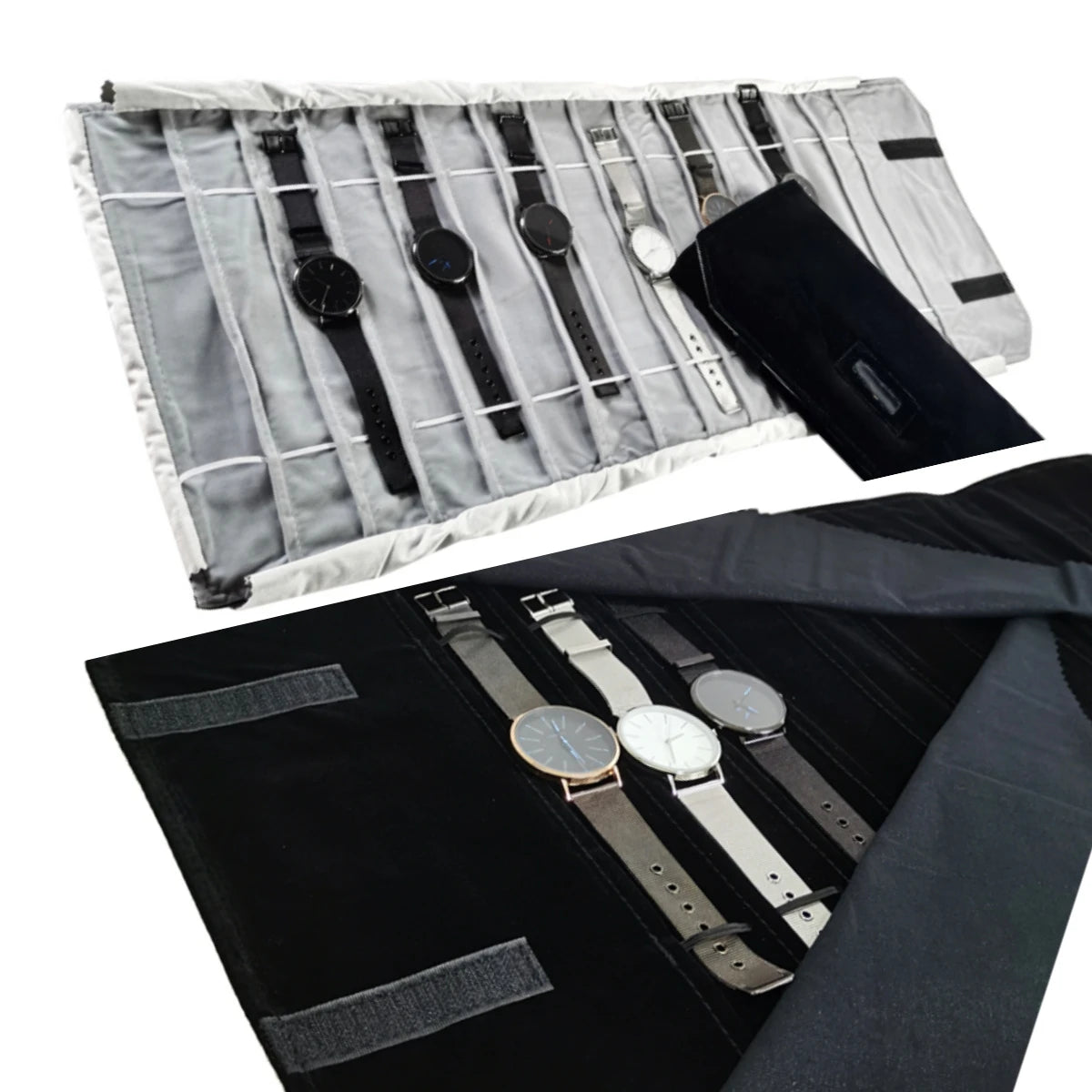 Velvet Watch Roll Bag – Portable Jewelry Organizer for Travel Storage