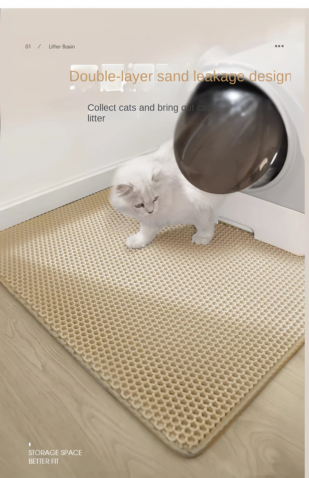 Large Waterproof EVA Cat Litter Mat – Double Layer Tray for Pet Hygiene