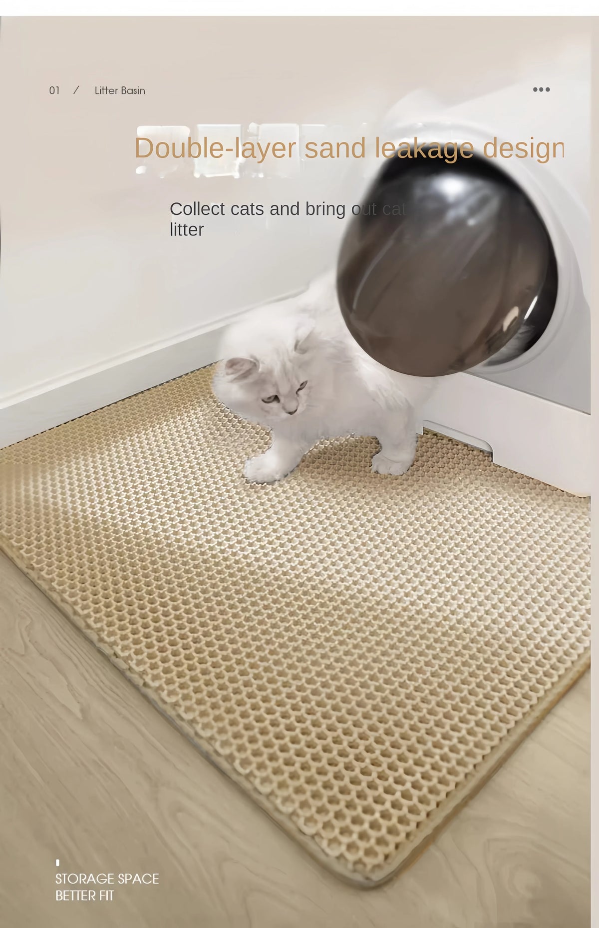 Large Waterproof EVA Cat Litter Mat – Double Layer Tray for Pet Hygiene