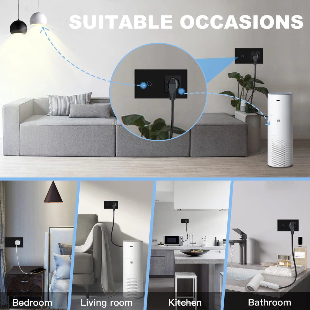 BSEED Touch Light Switch – LED Wall Socket with USB-C for Modern Home Decor