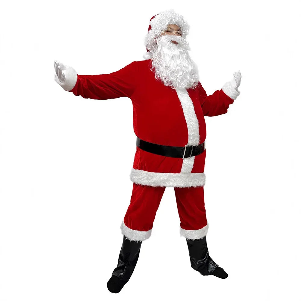 Santa Claus Costume Set – Plush Festival Outfit for Christmas Parties M-4XL