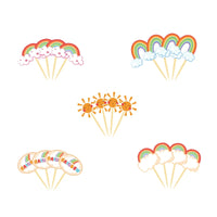 Rainbow Cake Topper Set – Decorative Party Supplies for Kids Birthdays