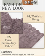 Floral Lace Panties – Sexy V-Waist Breathable Underwear for Women
