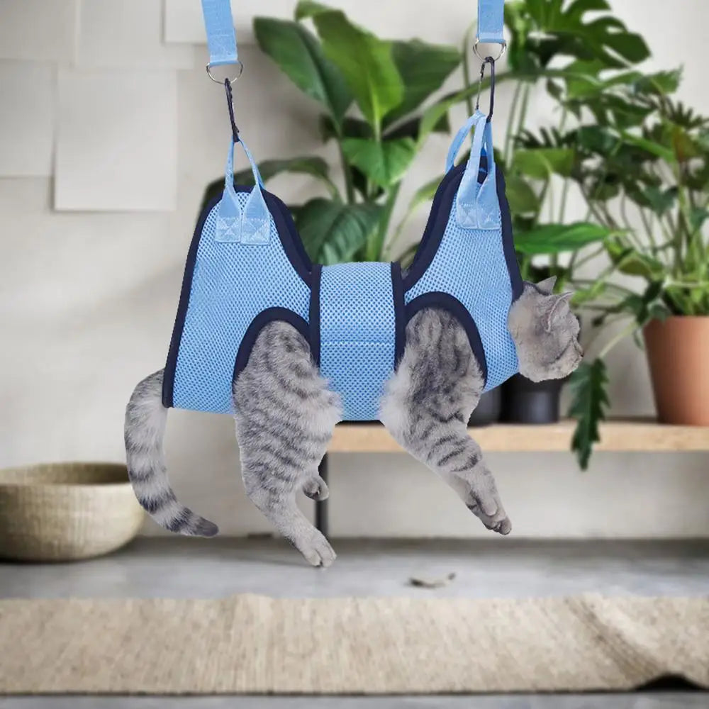 Pet Grooming Hammock – Anti-Scratch Restraint for Dog and Cat Nail Trimming