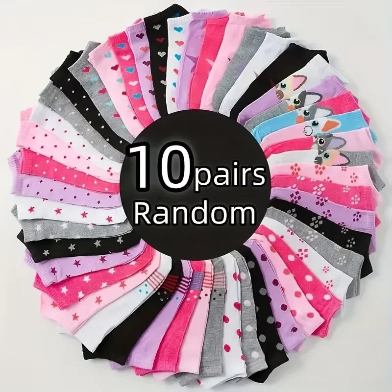 Heart Print Ankle Socks – Candy Colored Cotton Hosiery for Valentine's Day