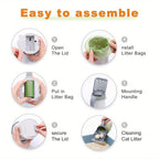 Cat Litter Scoop with Waste Bin – Portable Plastic Shovel for Easy Cleaning