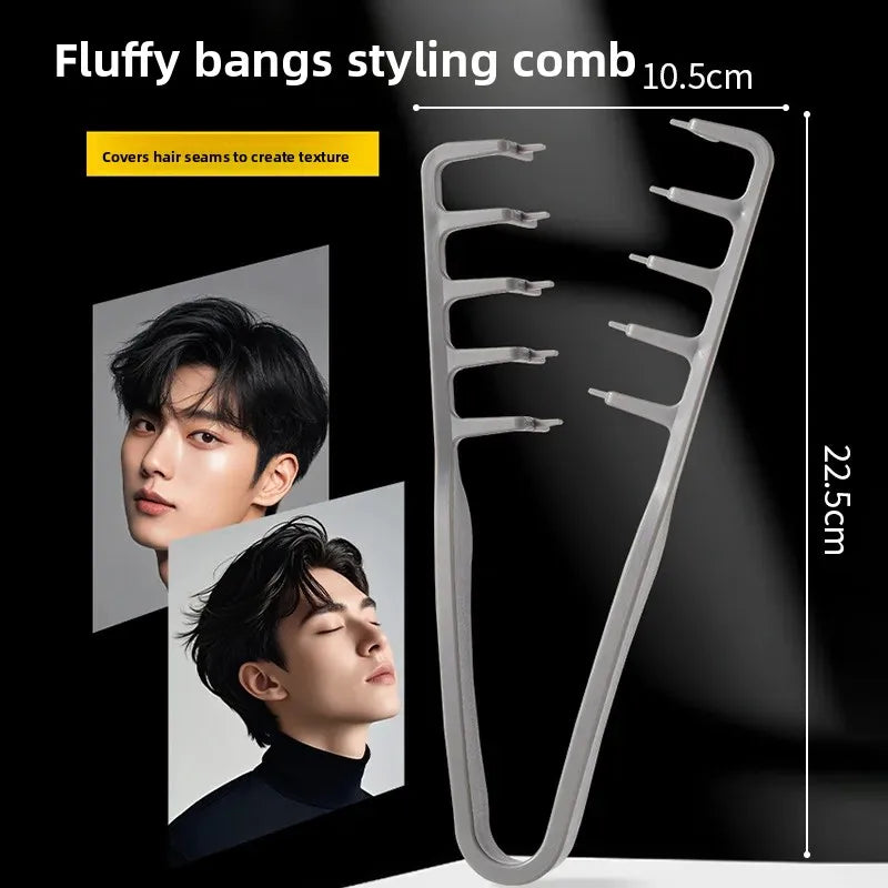 Textured Styling Comb – Professional Barber Tool for Men Flat Head Hair