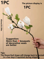 Silk Magnolia Flower Bouquet – Decorative Floral Arrangement for Wedding Decor