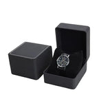 Black PU Leather Watch Box – Single Display Case with Pillow for Men