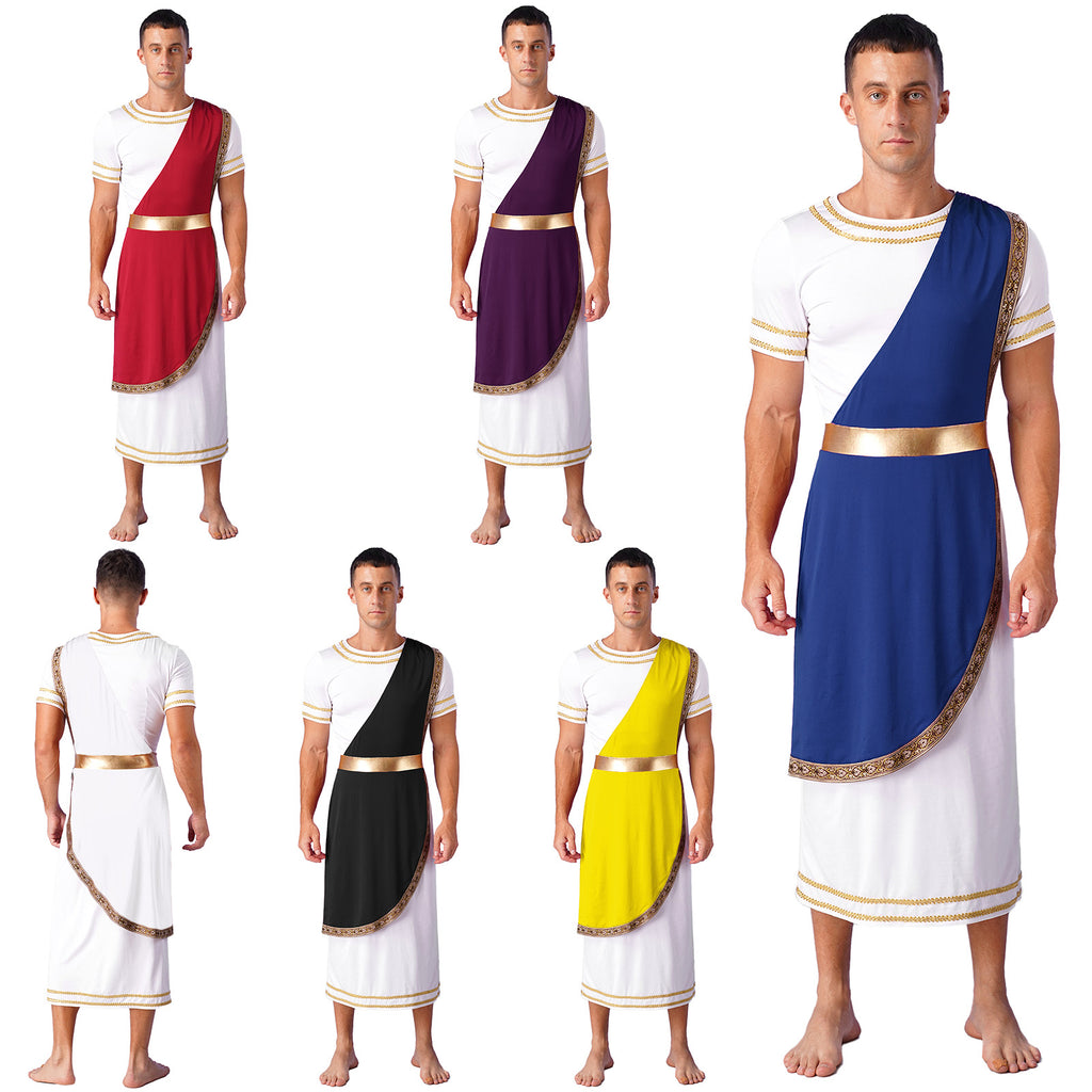 Ancient Greek Toga – Men’s Roman Robe for Halloween Cosplay Costume